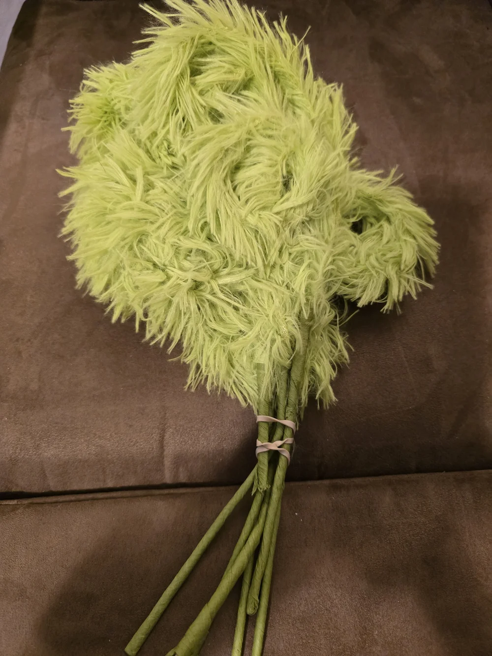 Lime Green Fluffy Christmas Tree Picks - Set of 6. Grinch Theme. NWT.